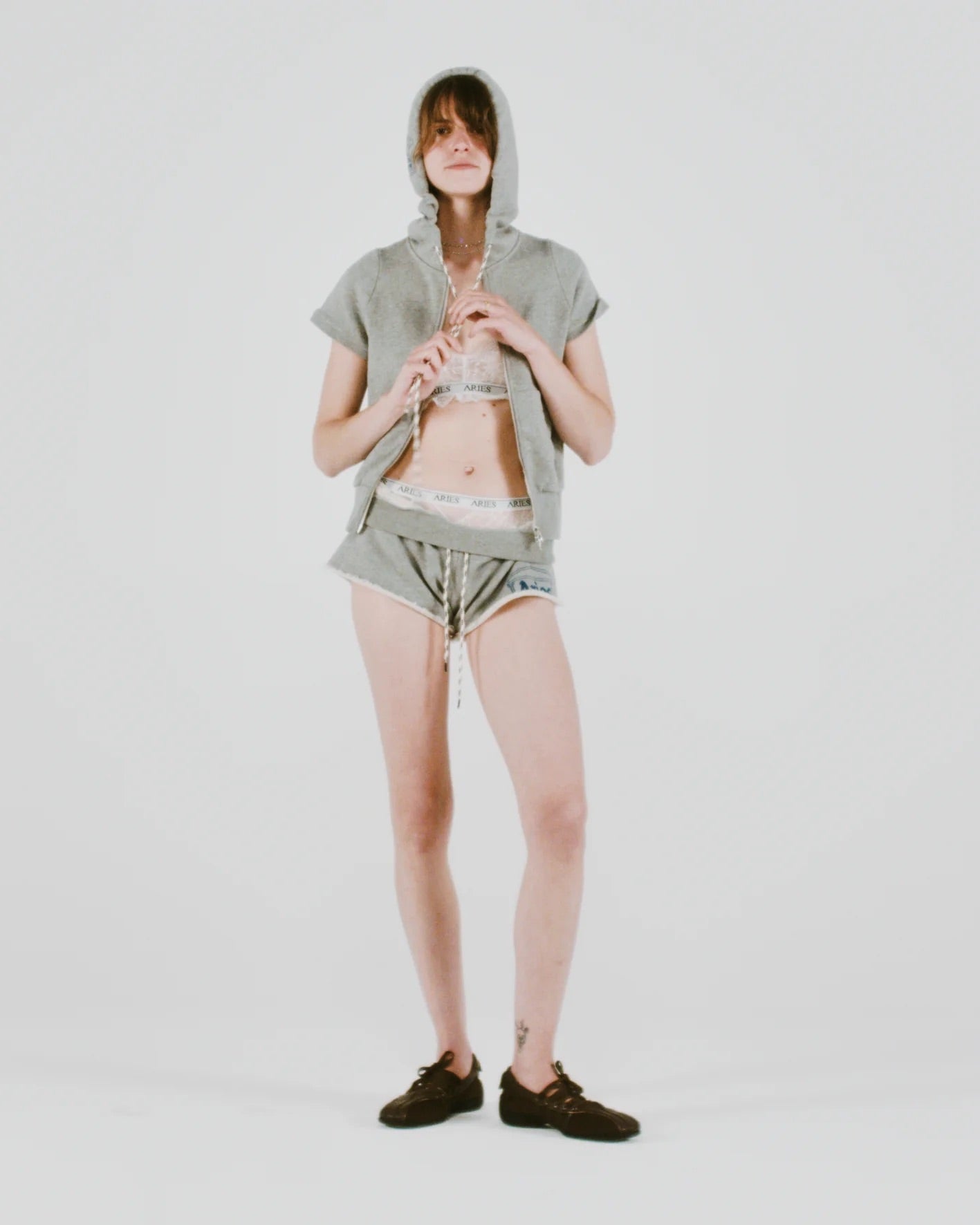 Adoro Aries Booty Shorts - Grey Marl