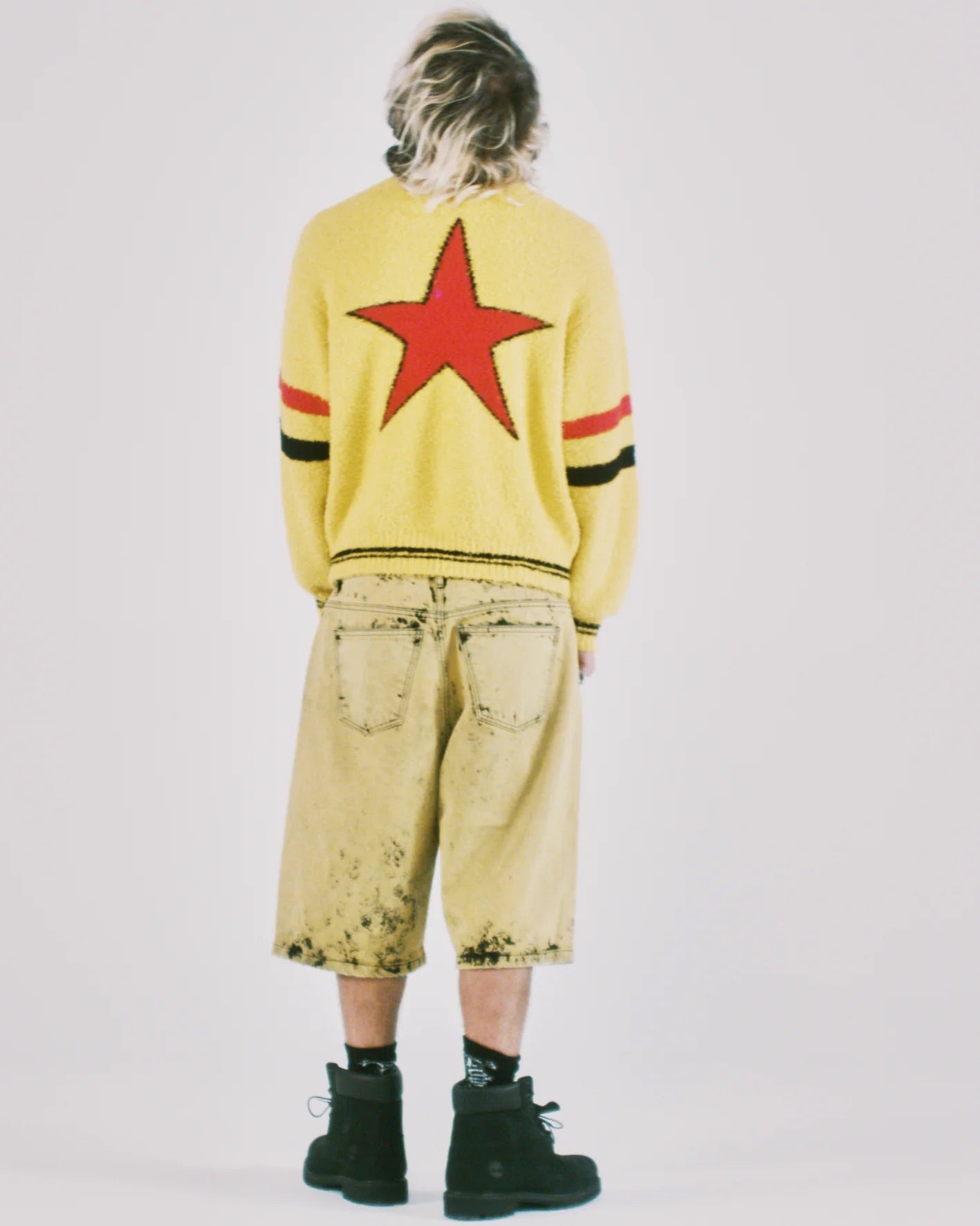 Acid Boucle Knit Crew - Yellow