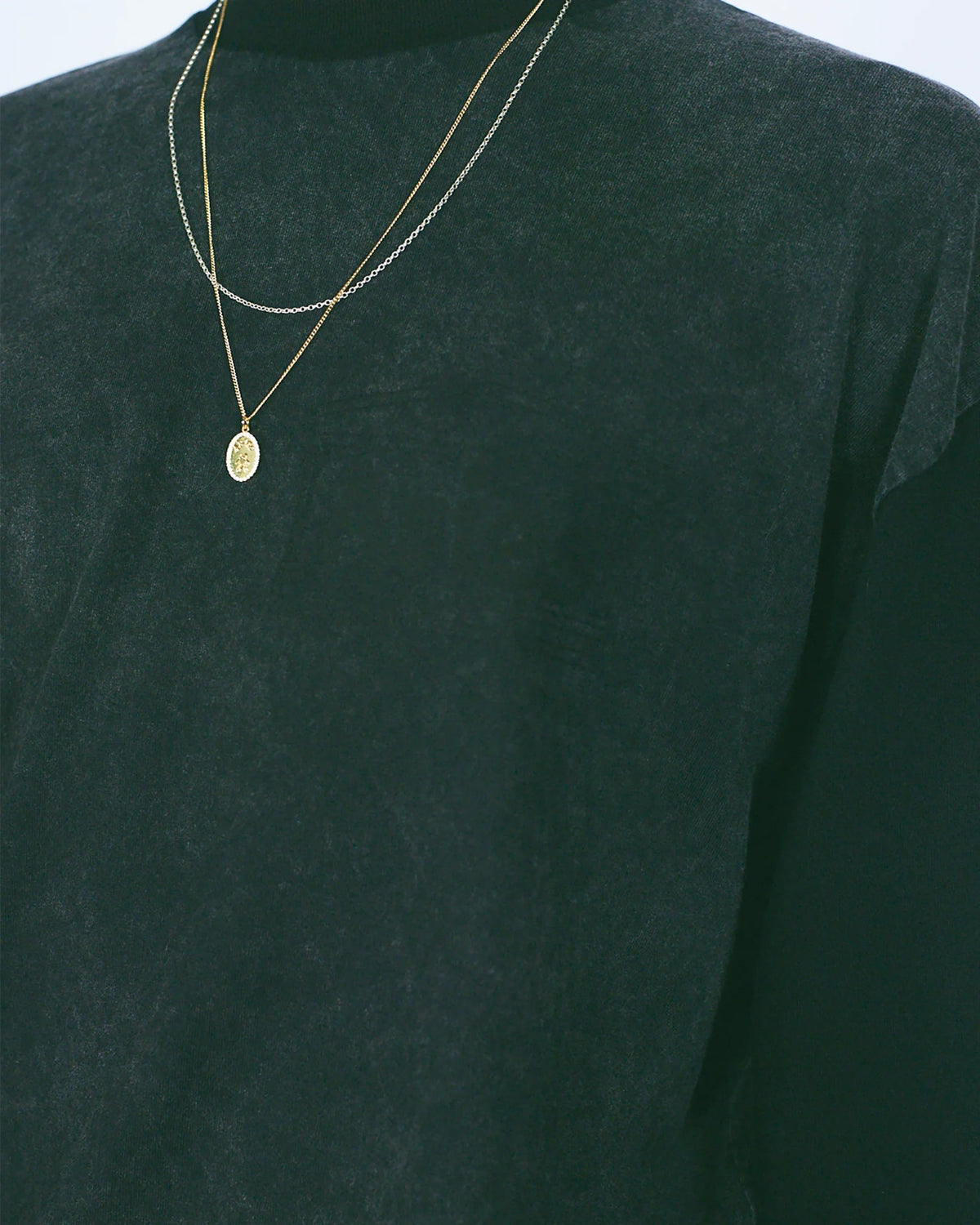 Aged Contrast Temple LS Tee - Black