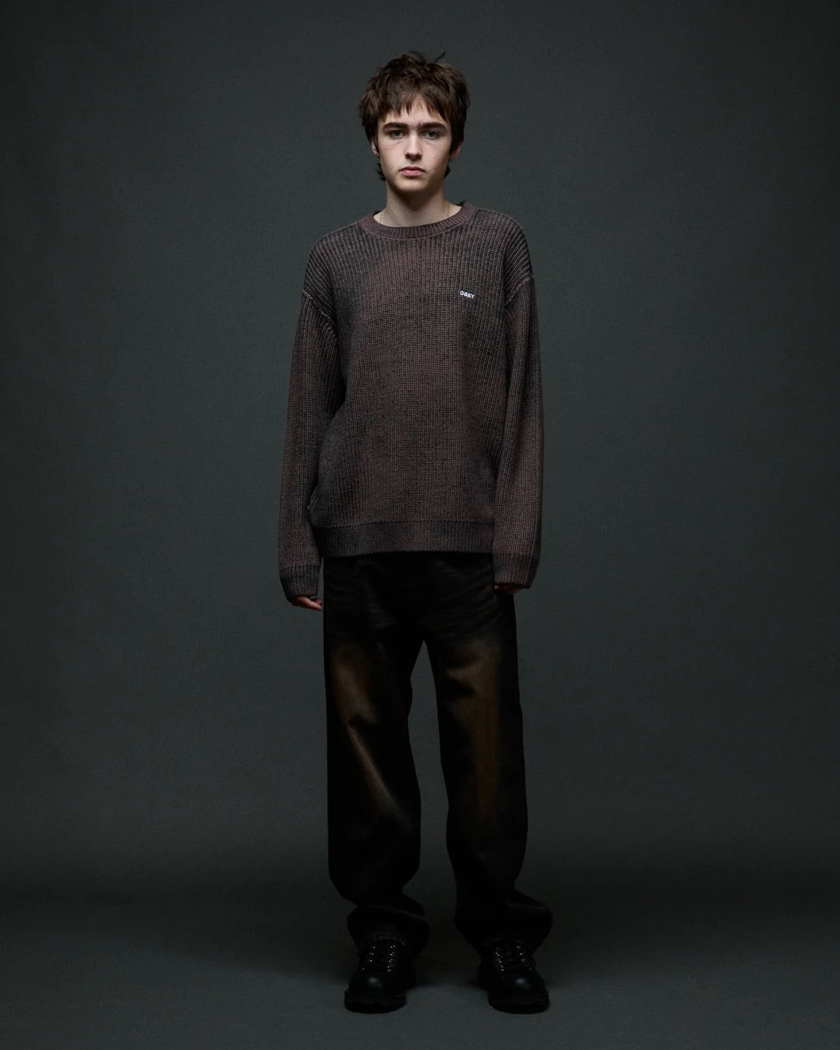 Spray Effect Sweater - Morel Multi