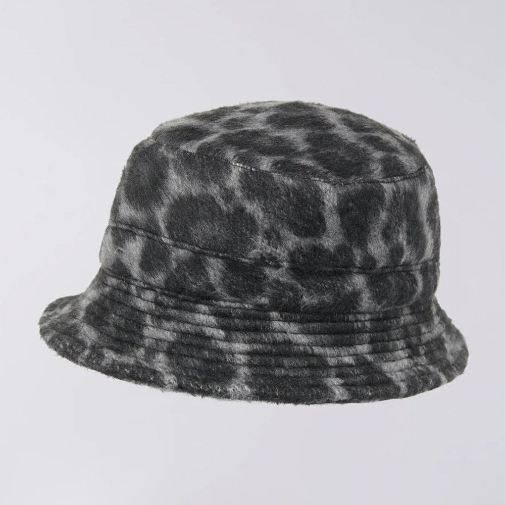 Brushed Bucket Hat - Black / White Leopard (Unwashed)