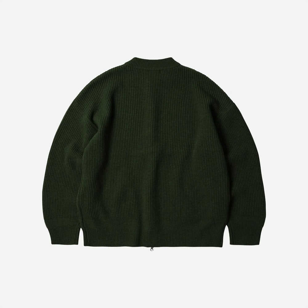 Wool Deck Zipup Cardigan - Forest Green