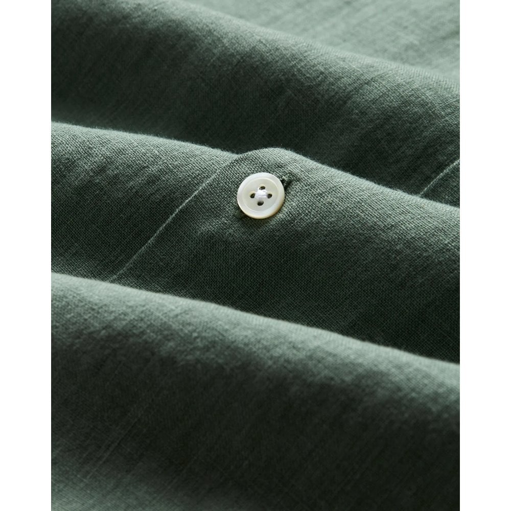 Linen Camp Collar Shirt 25 - Dry Green