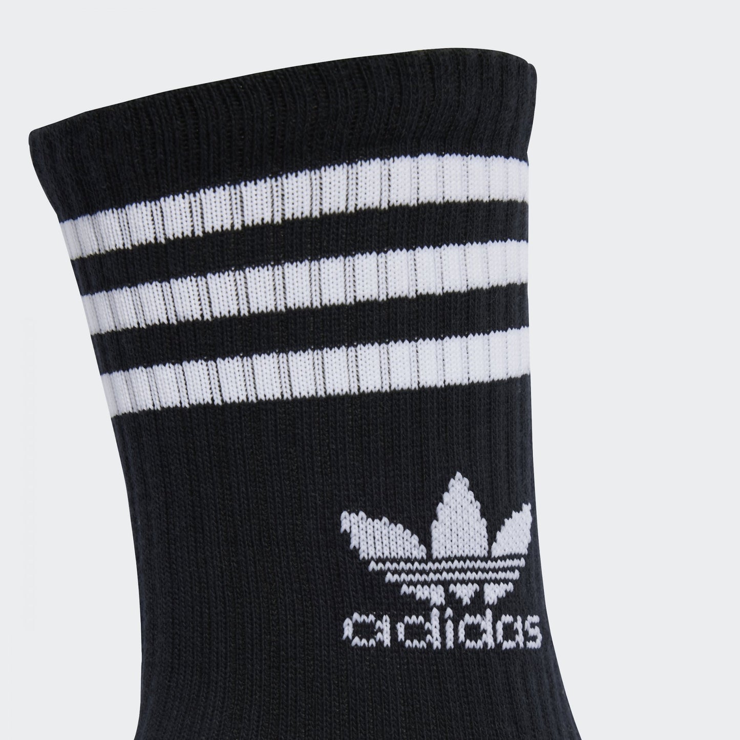 3 Stripe Crew Socks, 10 Pack - White / Black