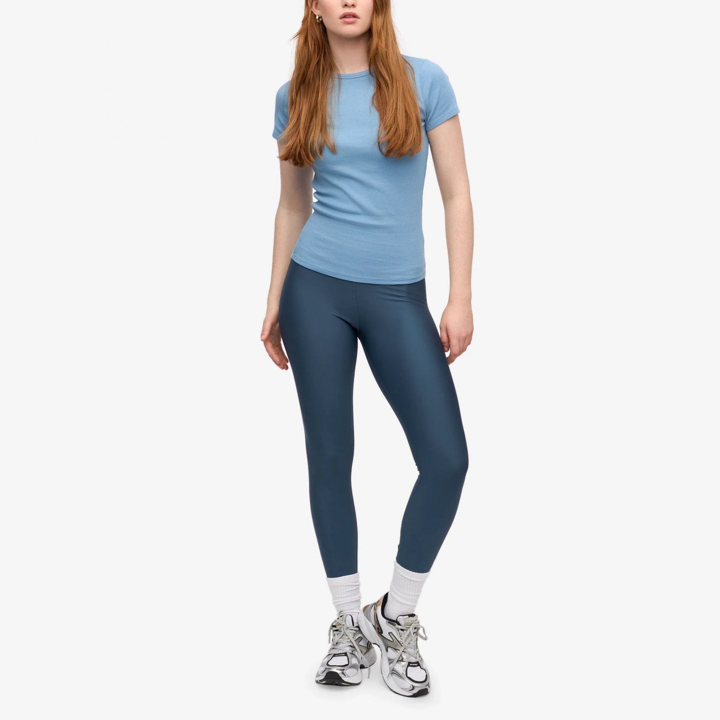 Women's Organic Rib S/S Tee - Seaside Blue