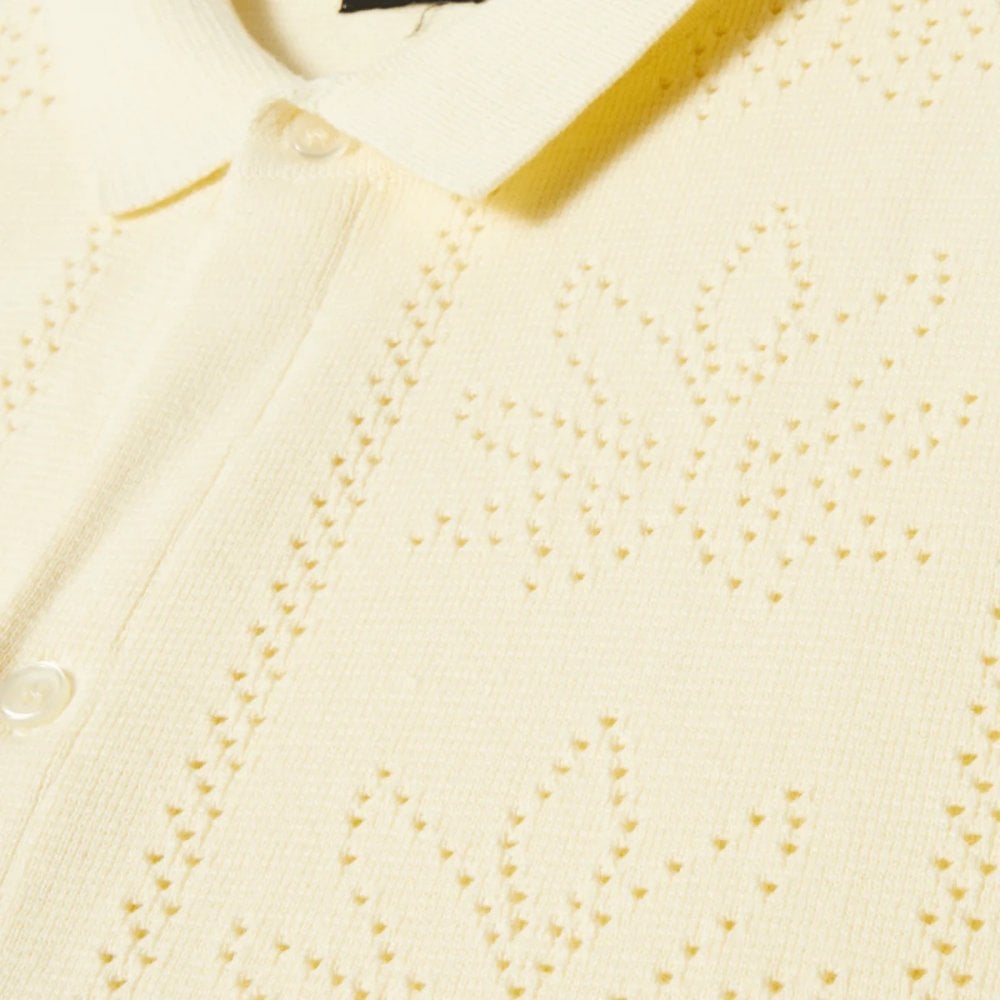Plantlife Perforated S/S Knit Top - Natural