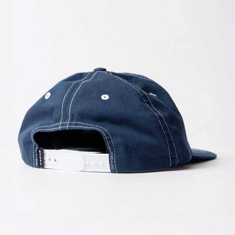 Signature 6 Panel Hat - Navy Blue