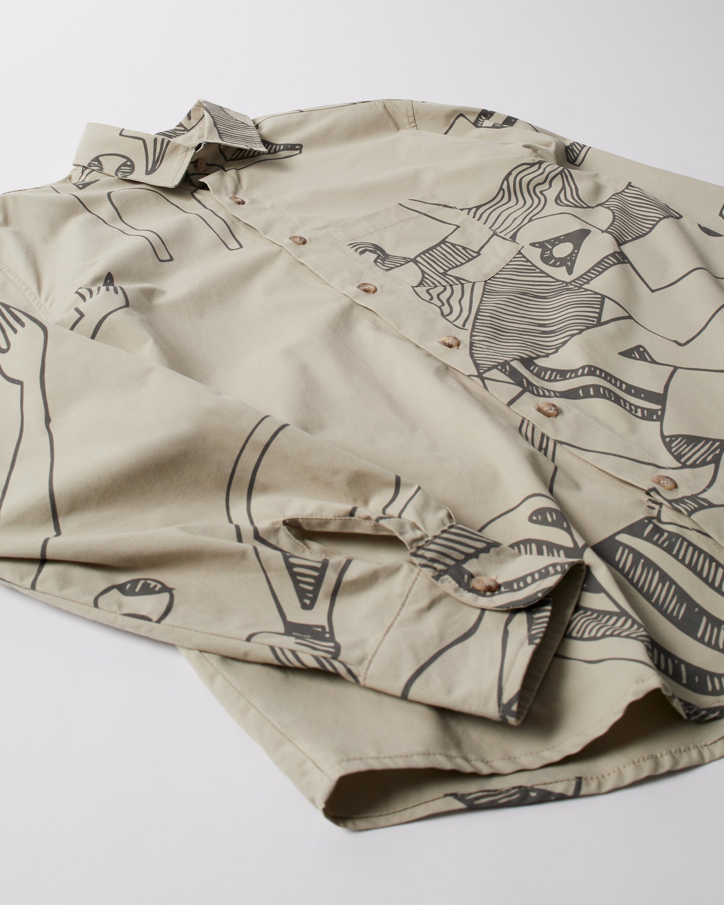 Pen Drawings Shirt - Sand