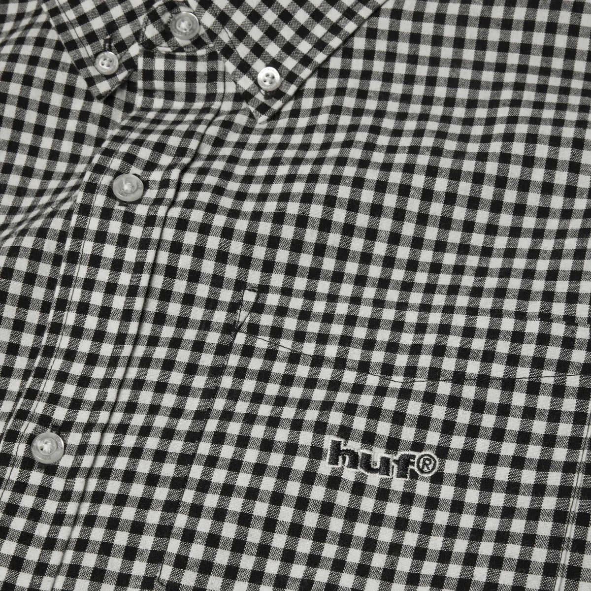 89 Micro Gingham SS Oxford Shirt - Black/White