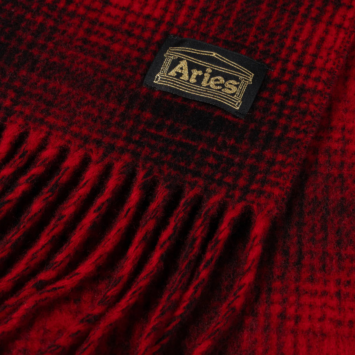 Press Gothic Checked Wool Scarf - Red