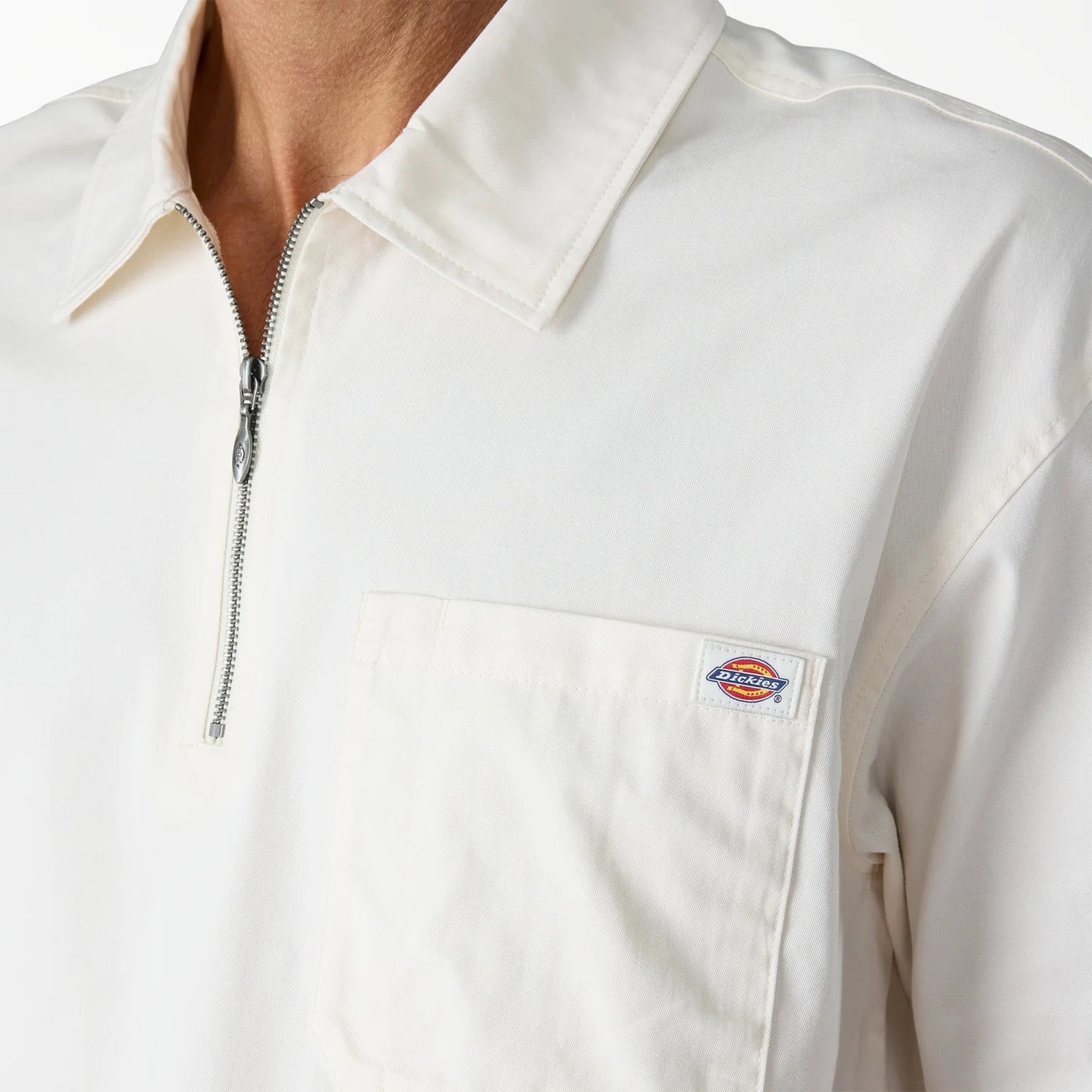 Cadiz Quarter Zip SS Shirt - Egret