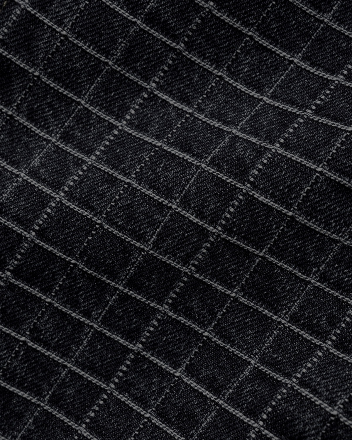 Grid Denim Jacket - Overdye Black