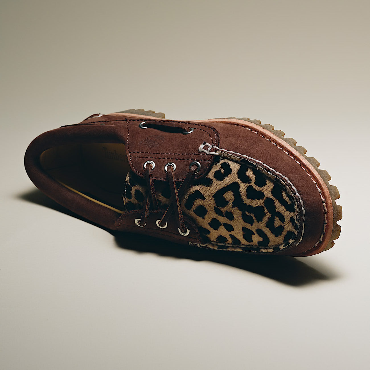 W' Authentic 3-Eye Lug Boat Shoe - Leopard / Medium Brown Nubuck