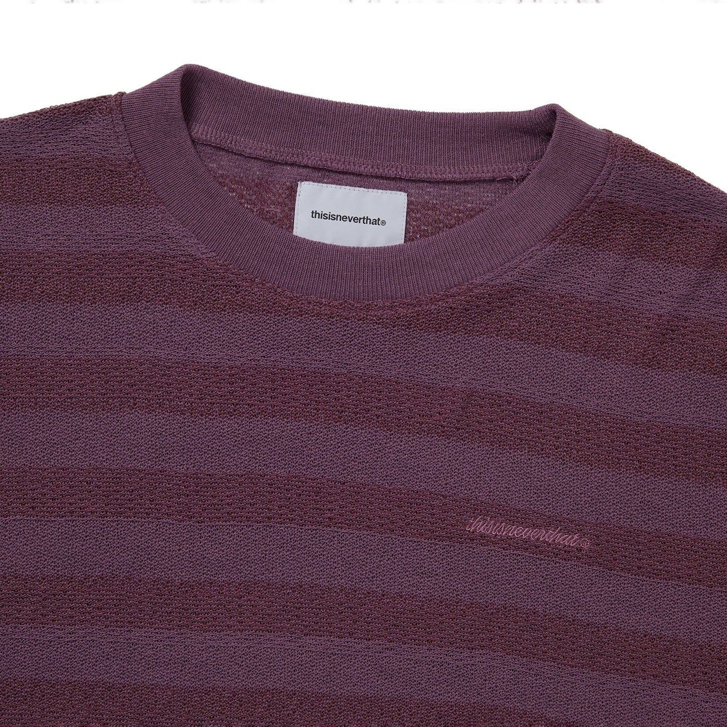 Women's Mesh Striped W Crewneck - Dried Rose