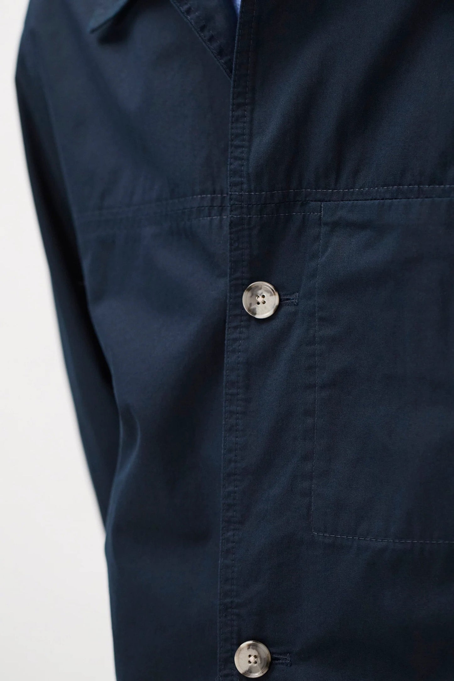 Arresskov Compact Cotton Overshirt - Dark Navy