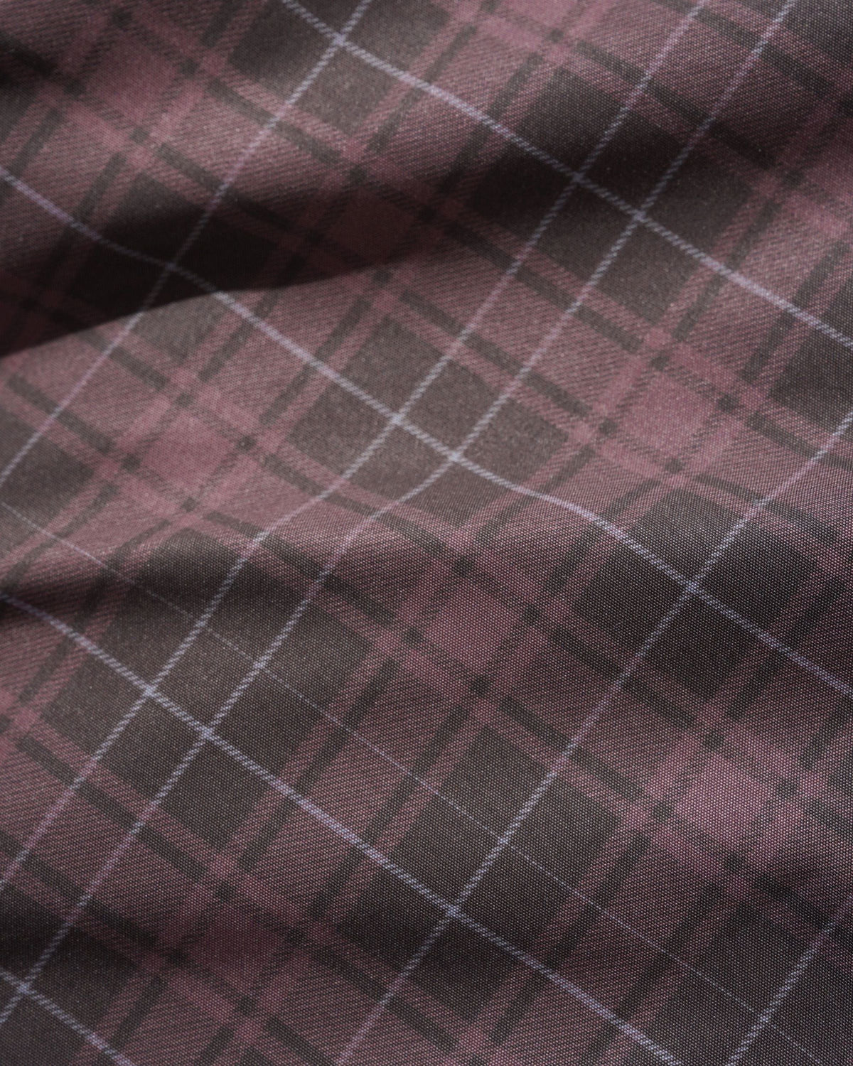 Plaid Nylon Jacket - Burgundy