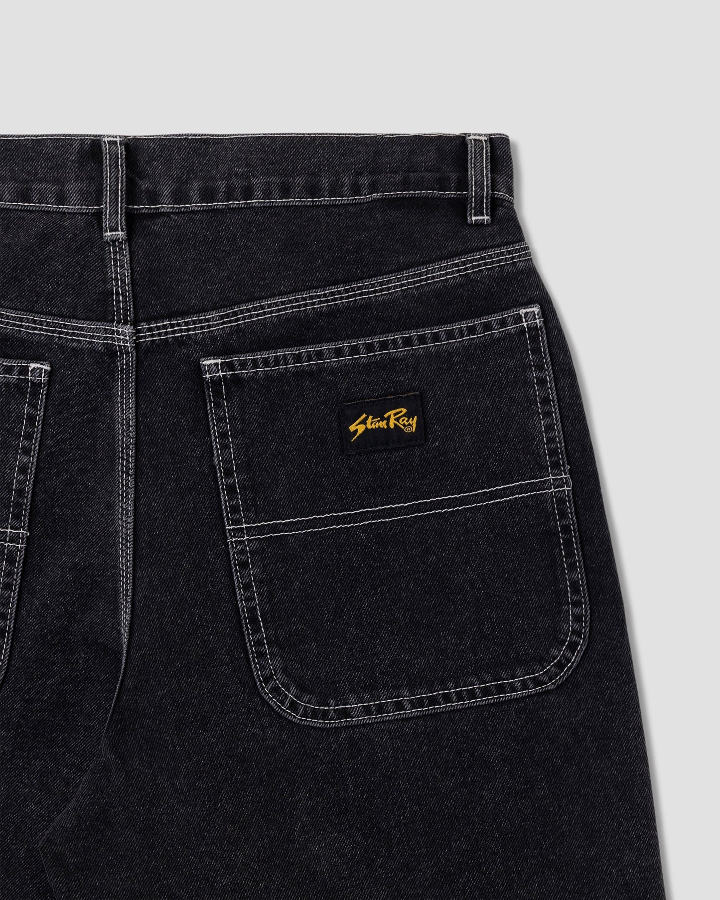 Wide 5 Short - Washed Black Denim