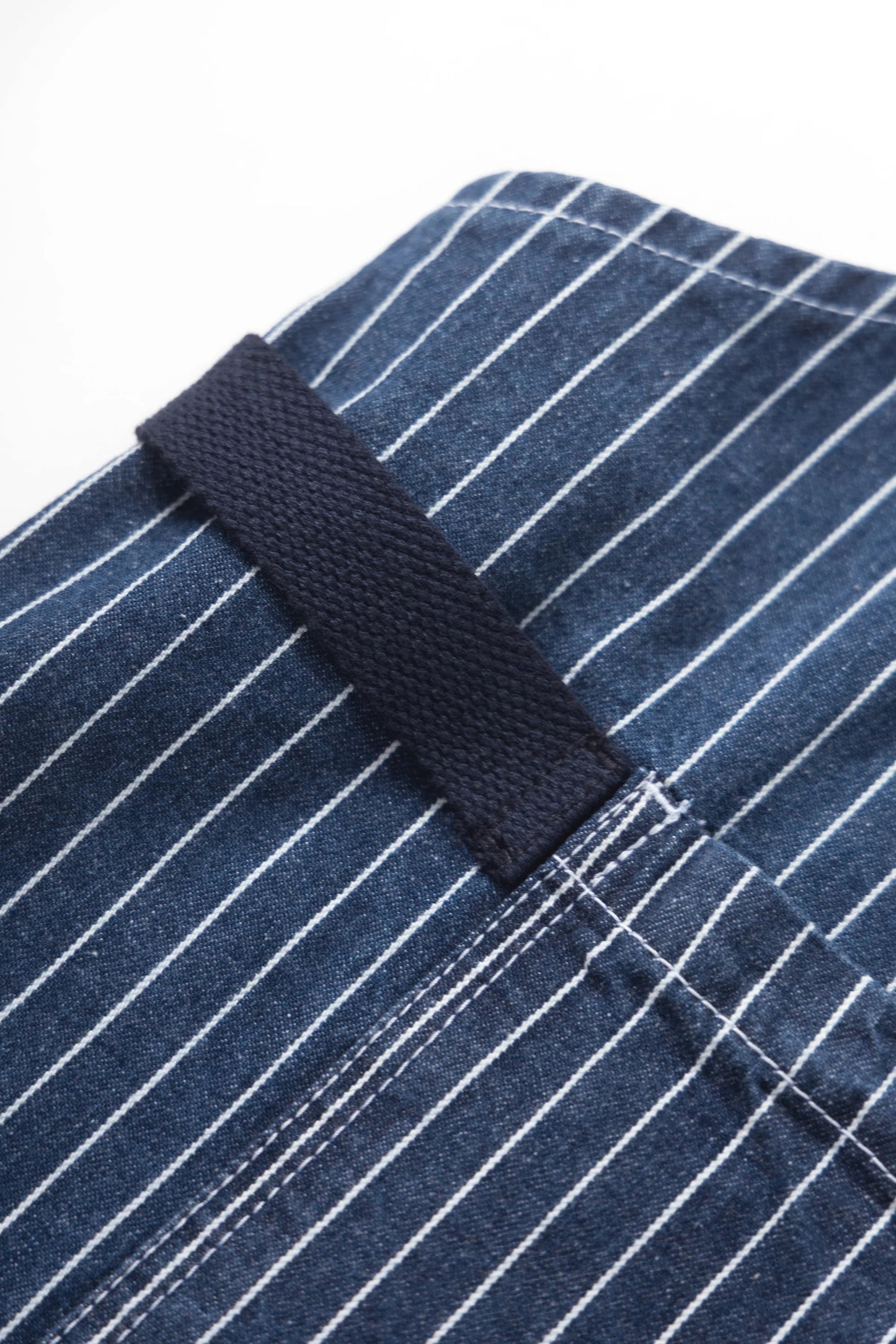 Pinstripe Denim Apron - Indigo