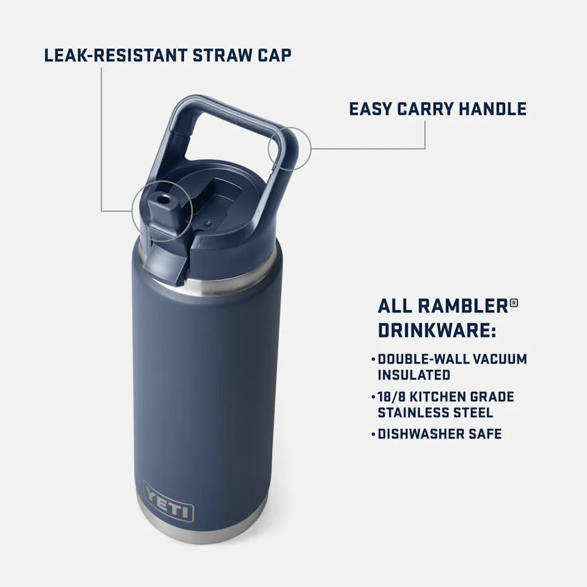 Rambler™ 26oz (769ml) Bottle, Straw Cap - Royal Blue