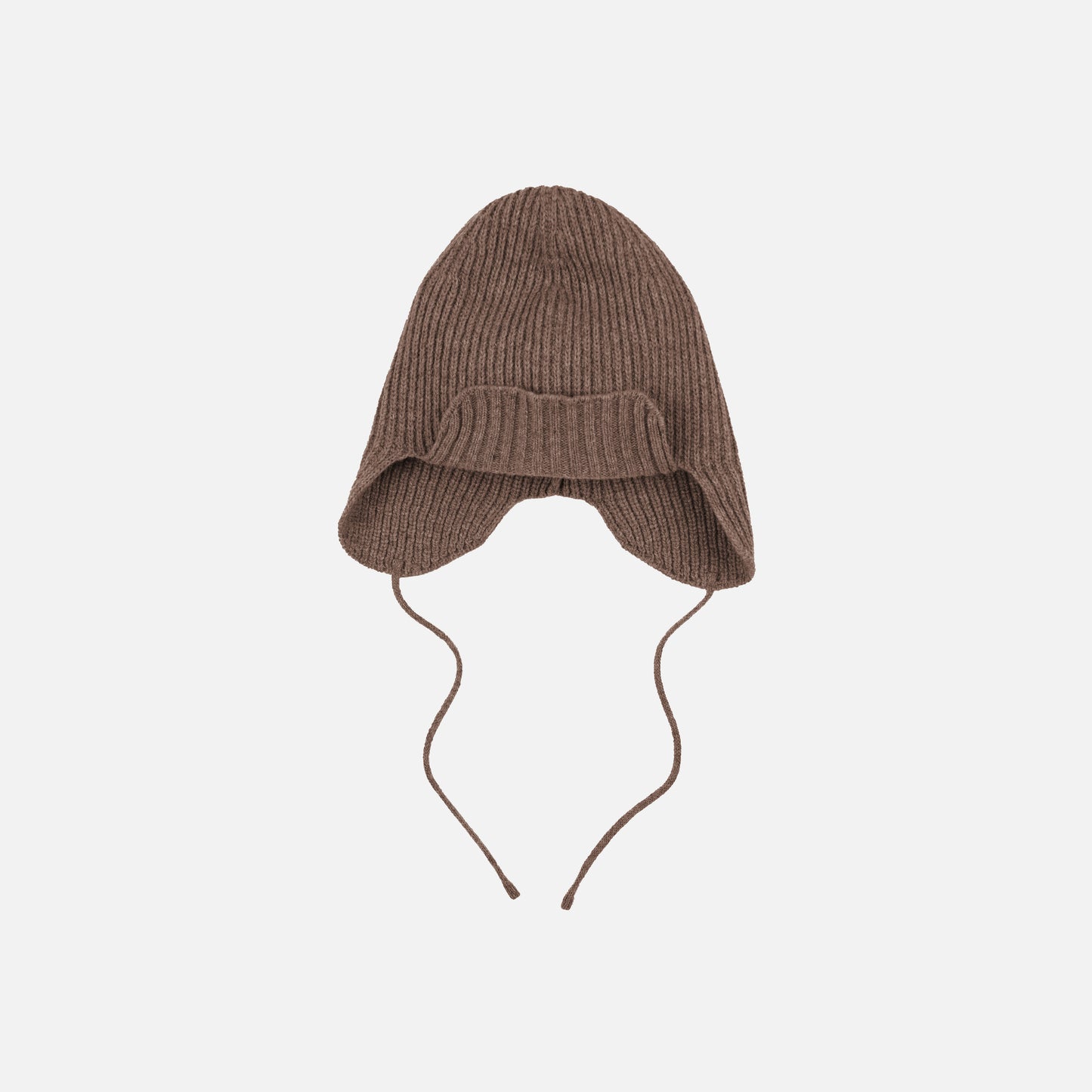 Wool Earflap Knit Beanie - Cocoa