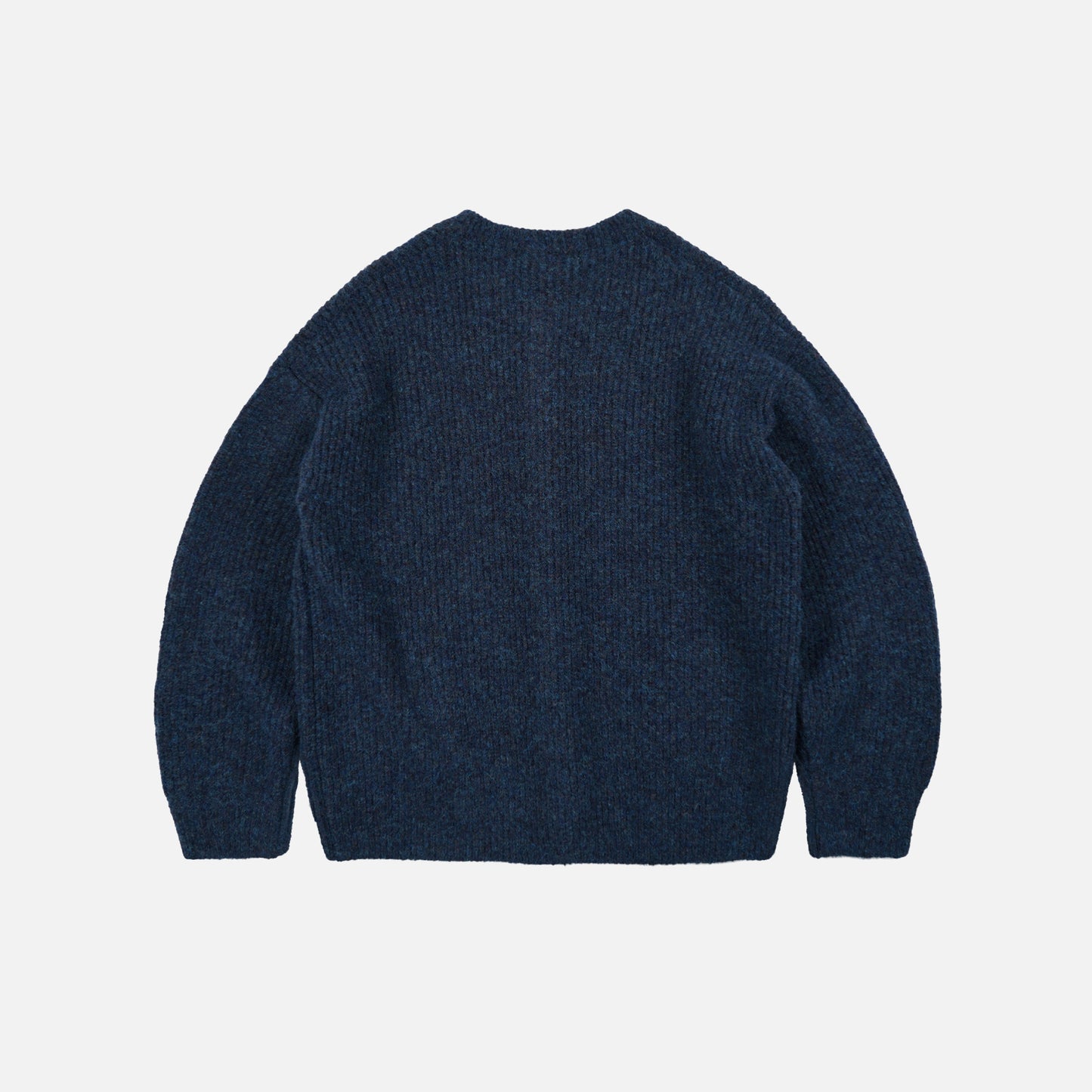Brushed Wool Round Cardigan - Indigo