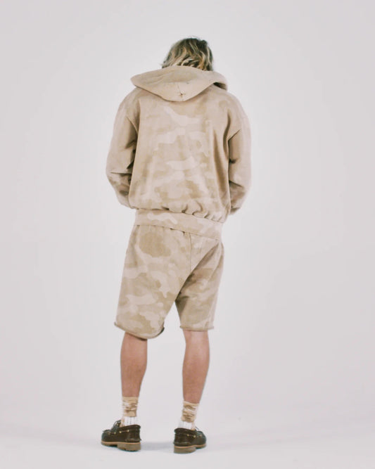 Aged Temple Camo Sweatshort - Desert