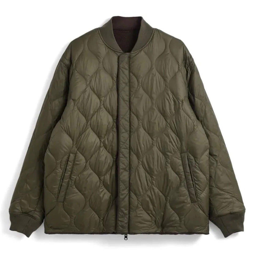 Reversible MA-1 Faux Wool Jacket - D.Brn x D.Olv