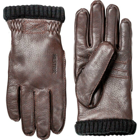 Deerskin, Primaloft Rib Gloves - Dark Brown