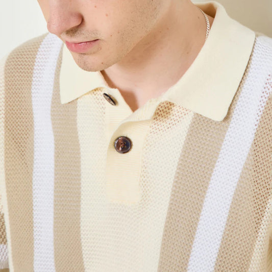 Seth Polo Sweater - Unbleached Multi