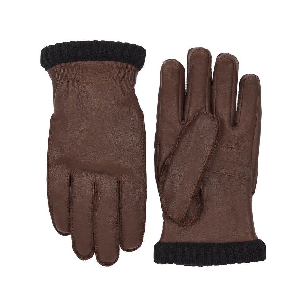 Deerskin, Primaloft Rib Gloves - Chocolate