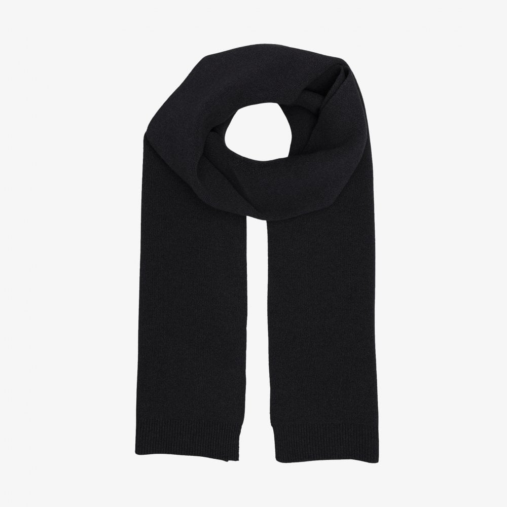 Merino Wool Scarf - Deep Black