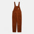 Womens W' Bib Overall Straight - 'Brookfield' Corduroy, - Brandy (rinsed)