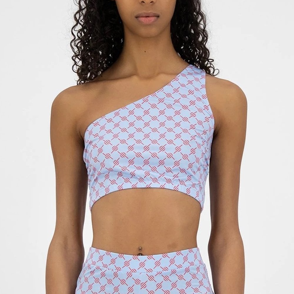 Keyonna Top - Blue / Red Monogram