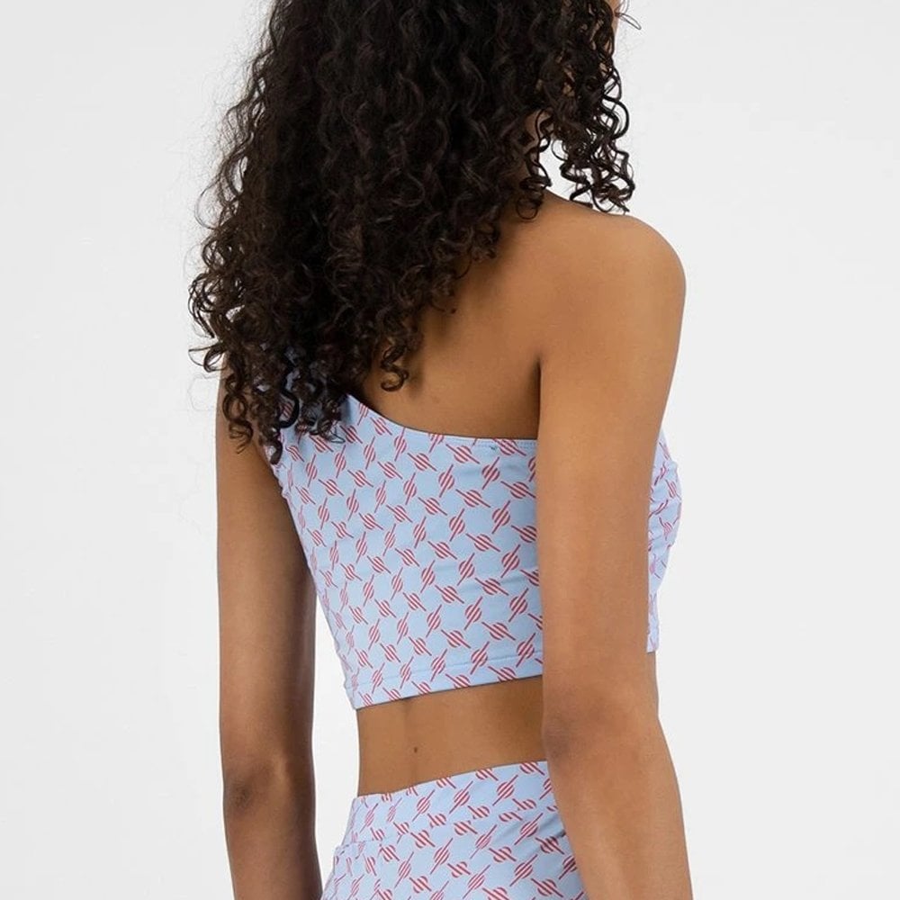 Keyonna Top - Blue / Red Monogram