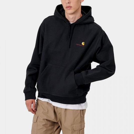 Hooded American Script Sweat - Black
