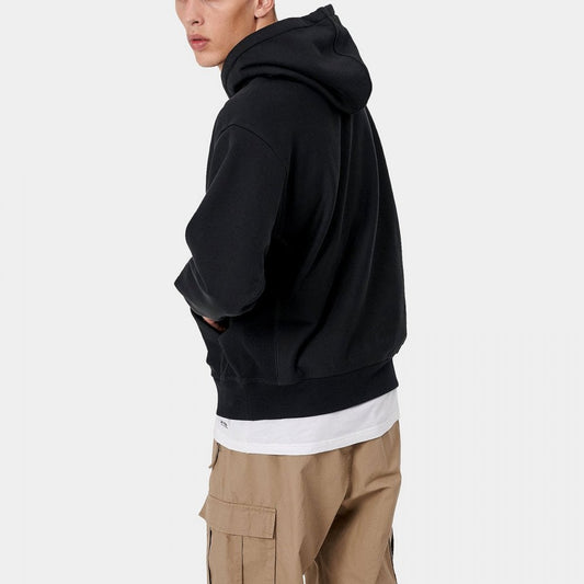 Hooded American Script Sweat - Black
