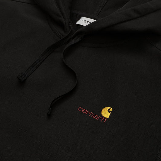 Hooded American Script Sweat - Black