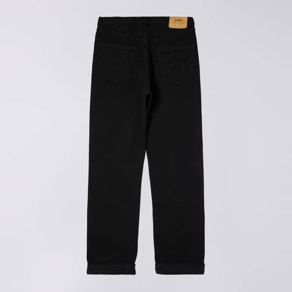 Loose Straight Jeans, 11oz Kaihara Purple x White Selvage - Black Rinsed