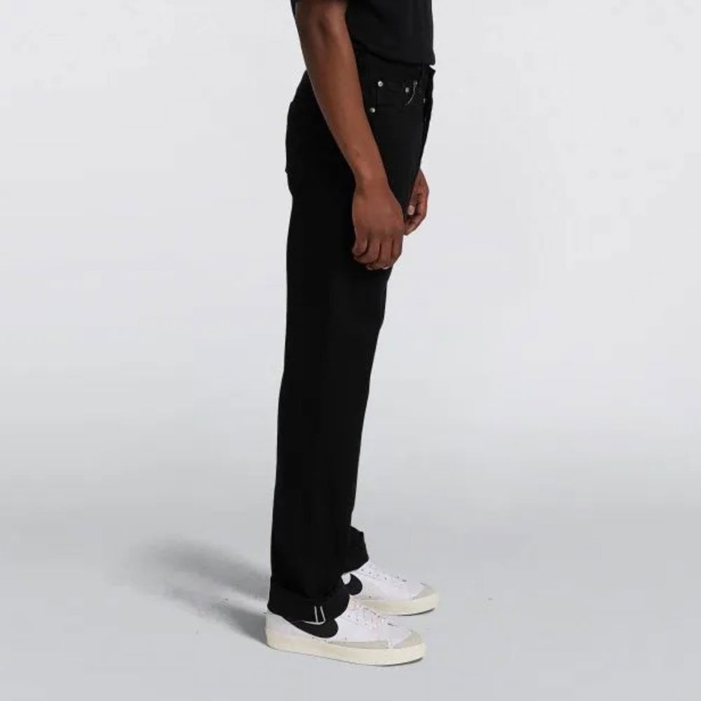 Loose Straight Jeans, 11oz Kaihara Purple x White Selvage - Black Rinsed