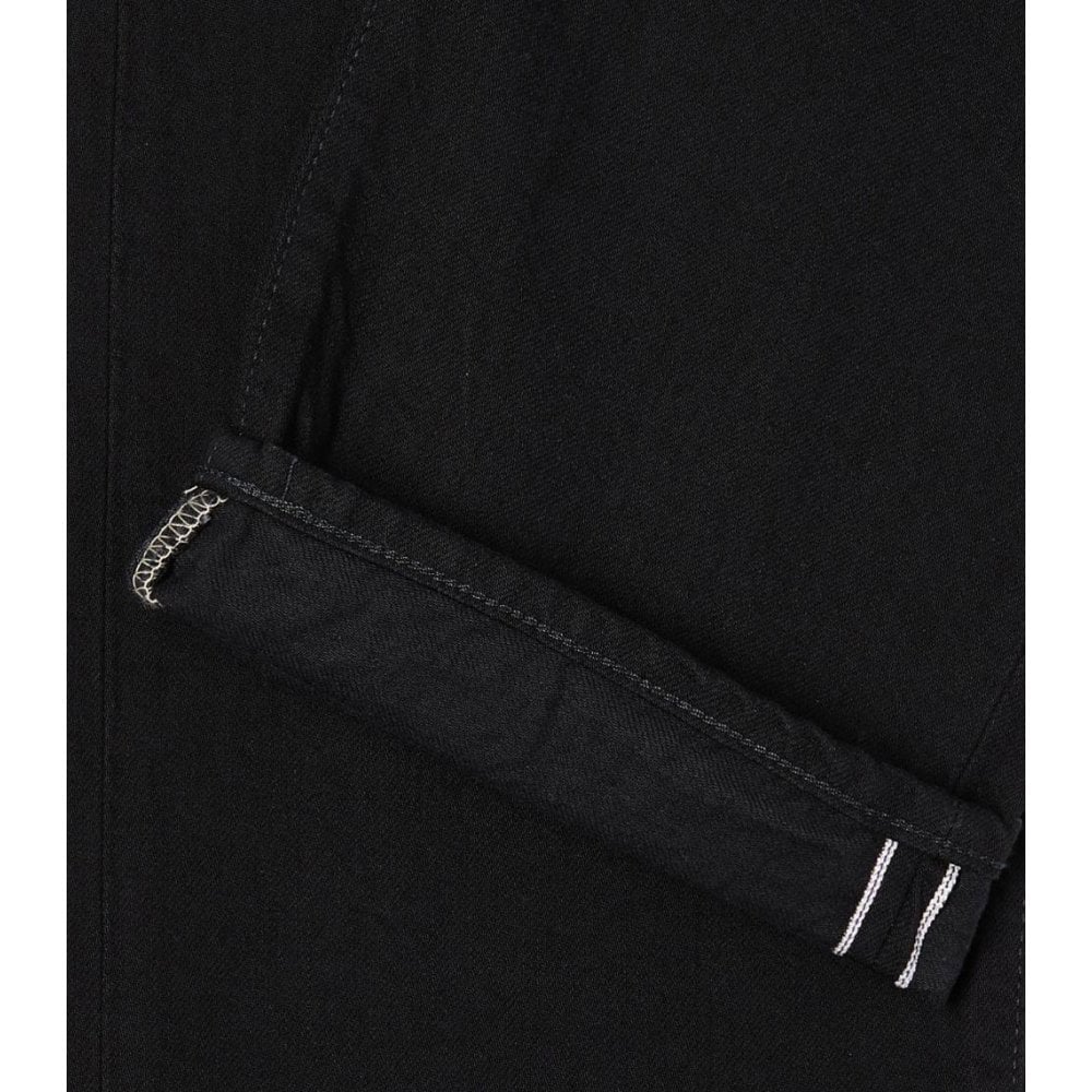 Loose Straight Jeans, 11oz Kaihara Purple x White Selvage - Black Rinsed