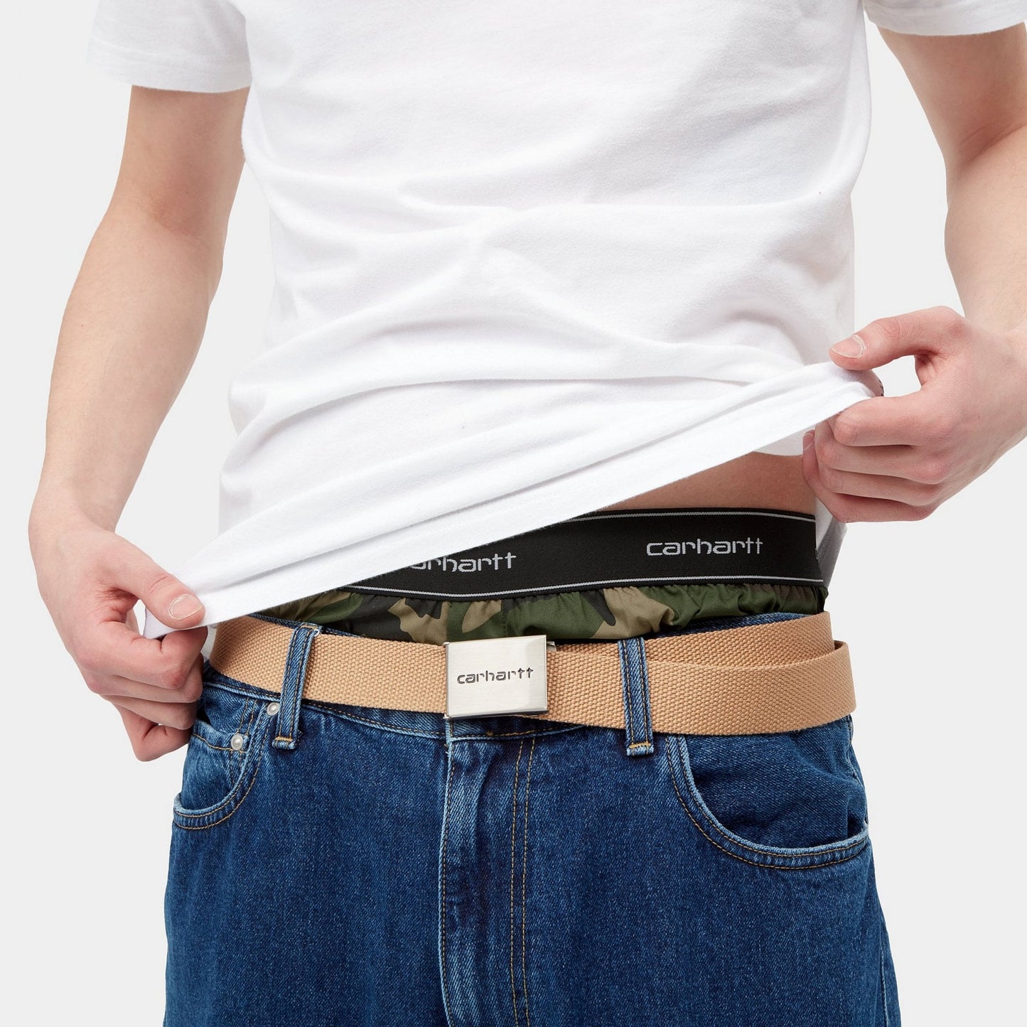 Cotton Script Boxers - Camo Laurel