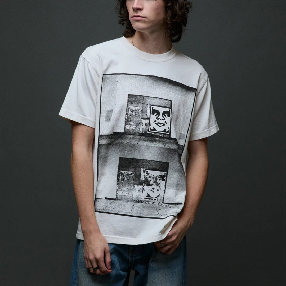 Destroyed Icon Photo Pigment T-Shirt - Pigment Chalk White