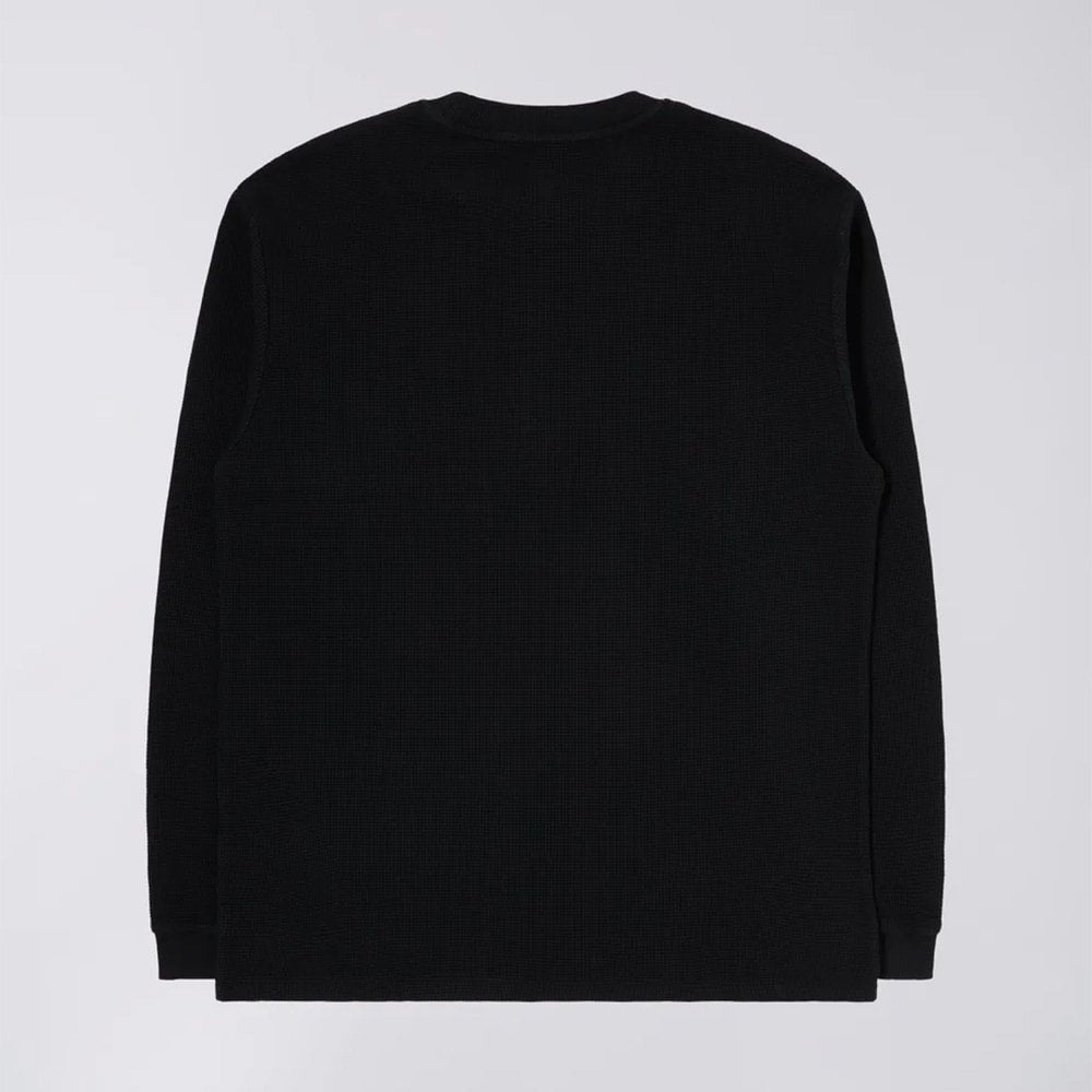 Dizzy Waffle L/S Tee - Black (Garment Dyed)
