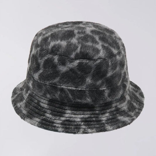 Brushed Bucket Hat - Black / White Leopard (Unwashed)