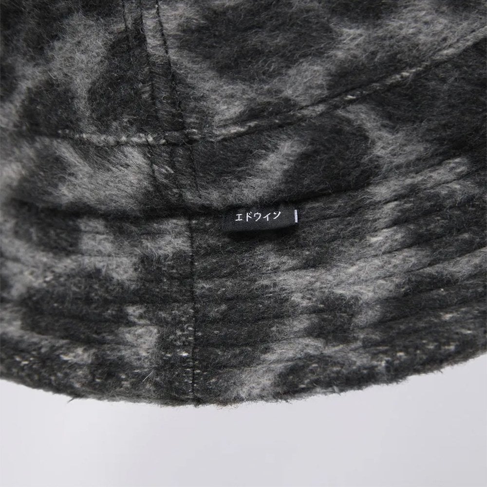 Brushed Bucket Hat - Black / White Leopard (Unwashed)
