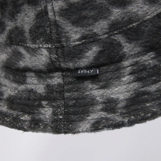 Brushed Bucket Hat - Black / White Leopard (Unwashed)