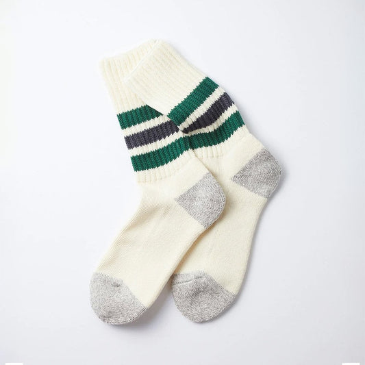 Coarse Ribbed Oldschool Socks - Green / Charcoal