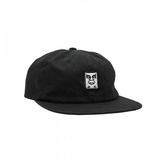 Icon Patch Panel Strapback Cap 25 - Black