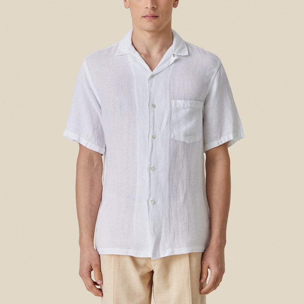 Linen Camp Collar Shirt 25 - White