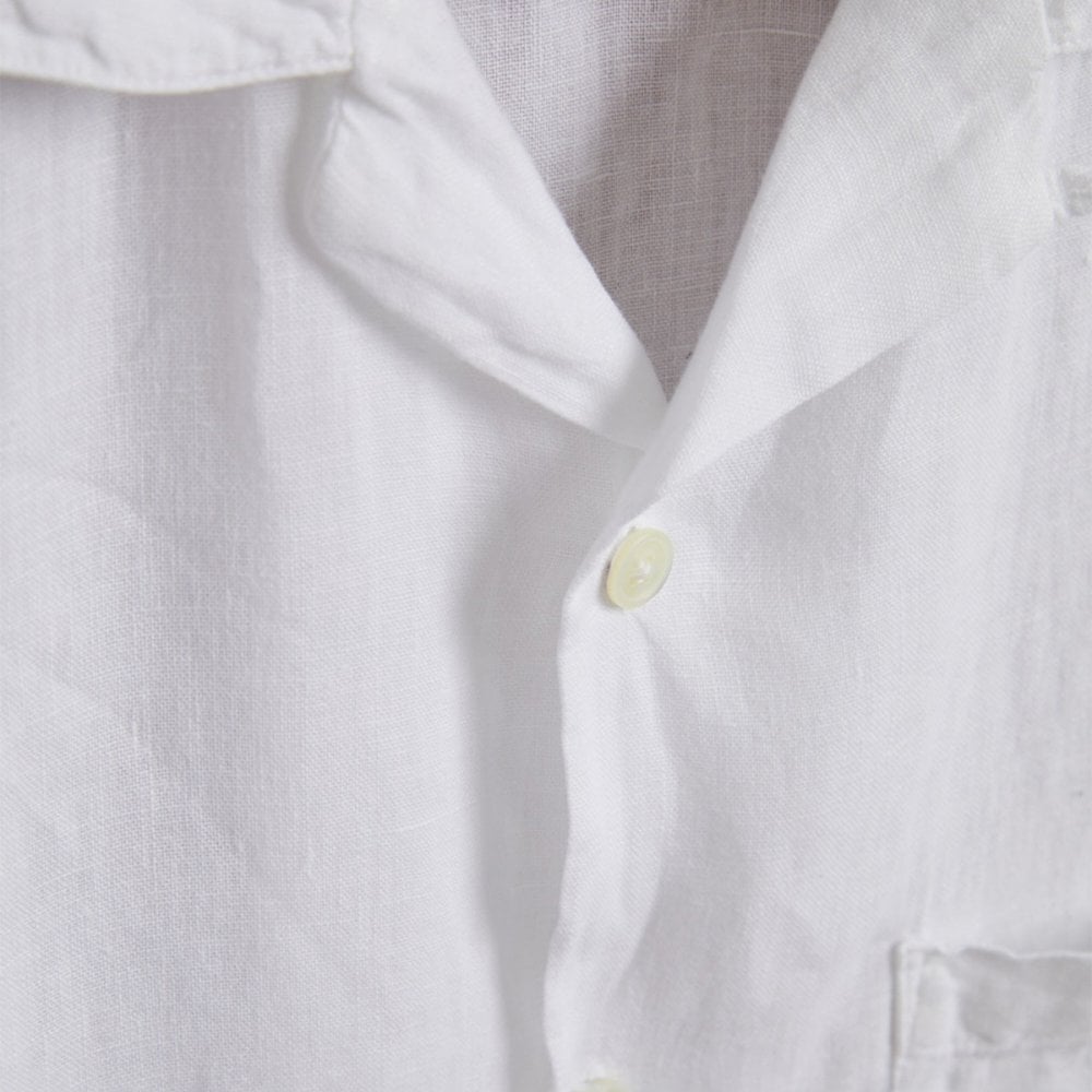 Linen Camp Collar Shirt 25 - White